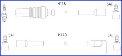 HITACHI 134471 Комплект проводов зажигания для PEUGEOT 205 II (Пежо 205 2) HITACHI 134471 Комплект проводов зажигания для PEUGEOT 205 II (Пежо 205 2)