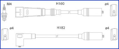 HITACHI 134716 Комплект проводов зажигания для AUDI 90 (Ауди 90) HITACHI 134716 Комплект проводов зажигания для AUDI 90 (Ауди 90)