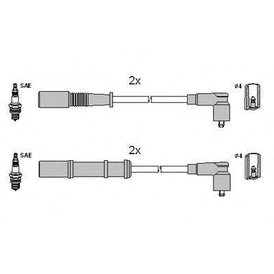 HITACHI 134972 Комплект проводов зажигания для FIAT 500 C (Фиат 500 c) HITACHI 134972 Комплект проводов зажигания для FIAT 500 C (Фиат 500 c)