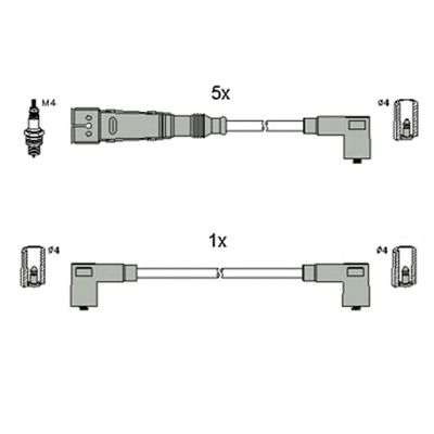 HITACHI 134810 Комплект проводов зажигания для VOLKSWAGEN T4 CARAVELLE (Фольксваген Т4 cараvэллэ) HITACHI 134810 Комплект проводов зажигания для VOLKSWAGEN T4 CARAVELLE (Фольксваген Т4 cараvэллэ)