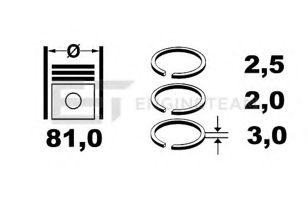 ET ENGINETEAM R1004900 Комплект поршневых колец для AUDI A6 (Ауди А6) ET ENGINETEAM R1004900 Комплект поршневых колец для AUDI A6 (Ауди А6)