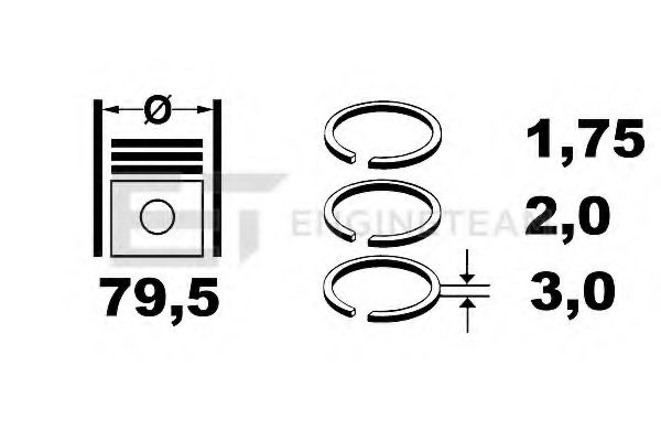 ET ENGINETEAM R1005000 Комплект поршневых колец для AUDI 90 (Ауди 90) ET ENGINETEAM R1005000 Комплект поршневых колец для AUDI 90 (Ауди 90)