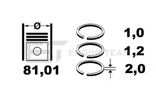 ET ENGINETEAM R1005700 Комплект поршневых колец для SEAT ALTEA (Сеат Алтэа) ET ENGINETEAM R1005700 Комплект поршневых колец для SEAT ALTEA (Сеат Алтэа)