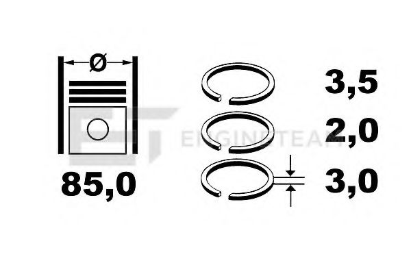 ET ENGINETEAM R1003800 Комплект поршневых колец для PEUGEOT 407 (Пежо 407) ET ENGINETEAM R1003800 Комплект поршневых колец для PEUGEOT 407 (Пежо 407)