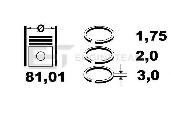 ET ENGINETEAM R1005600 Комплект поршневых колец для AUDI (Ауди) ET ENGINETEAM R1005600 Комплект поршневых колец для AUDI (Ауди)