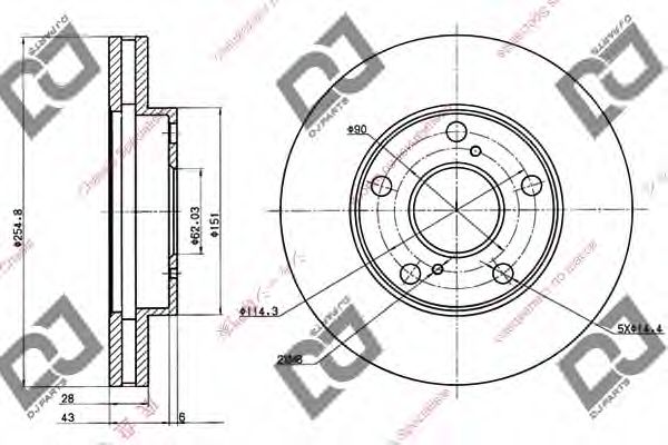DJ PARTS BD1000 Тормозной диск для TOYOTA PICNIC (Тойота/тоета Пикник) DJ PARTS BD1000 Тормозной диск для TOYOTA PICNIC (Тойота/тоета Пикник)