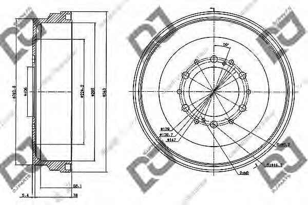 DJ PARTS BR1035 Тормозной барабан для TOYOTA HIACE II (Тойота/тоета Хиаcэ 2) DJ PARTS BR1035 Тормозной барабан для TOYOTA HIACE II (Тойота/тоета Хиаcэ 2)
