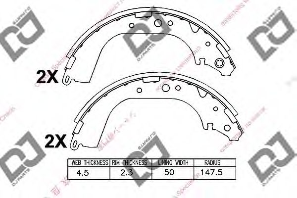 DJ PARTS BS1001 Тормозные колодоки для TOYOTA HILUX II (Тойота/тоета Хилуx 2) DJ PARTS BS1001 Тормозные колодоки для TOYOTA HILUX II (Тойота/тоета Хилуx 2)