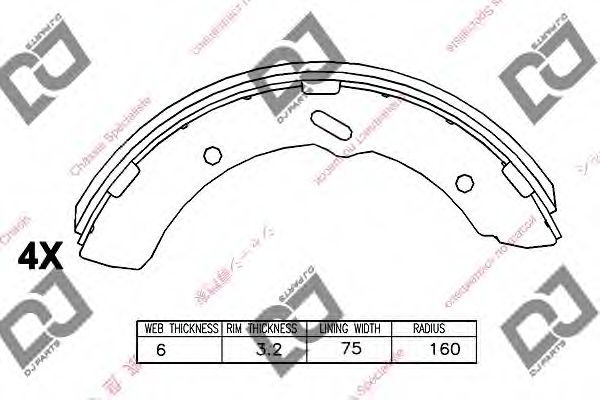 DJ PARTS BS1013 Тормозные колодоки для DAIHATSU DELTA (Дайхатсу Дэлта) DJ PARTS BS1013 Тормозные колодоки для DAIHATSU DELTA (Дайхатсу Дэлта)