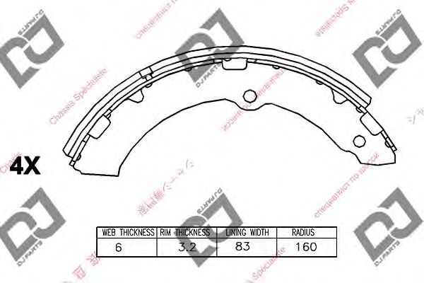 DJ PARTS BS1051 Тормозные колодоки для DAIHATSU DELTA (Дайхатсу Дэлта) DJ PARTS BS1051 Тормозные колодоки для DAIHATSU DELTA (Дайхатсу Дэлта)