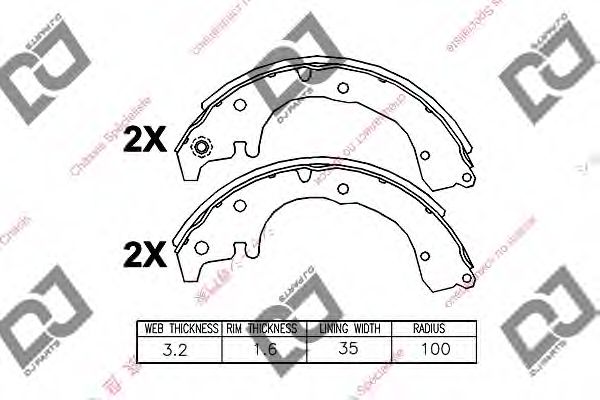 DJ PARTS BS1128 Тормозные колодоки для NISSAN PULSAR VII (Ниссан Пулсар v2) DJ PARTS BS1128 Тормозные колодоки для NISSAN PULSAR VII (Ниссан Пулсар v2)