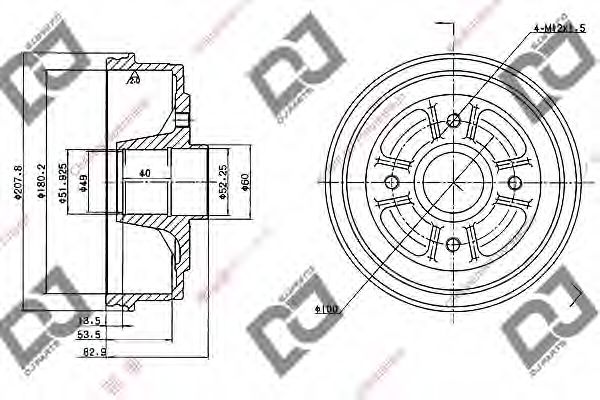 DJ PARTS BR1042 Тормозной барабан для RENAULT (Рено) DJ PARTS BR1042 Тормозной барабан для RENAULT (Рено)