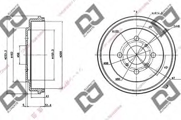DJ PARTS BR1049 Тормозной барабан для DAIHATSU APPLAUSE (Дайхатсу Апплаусэ) DJ PARTS BR1049 Тормозной барабан для DAIHATSU APPLAUSE (Дайхатсу Апплаусэ)