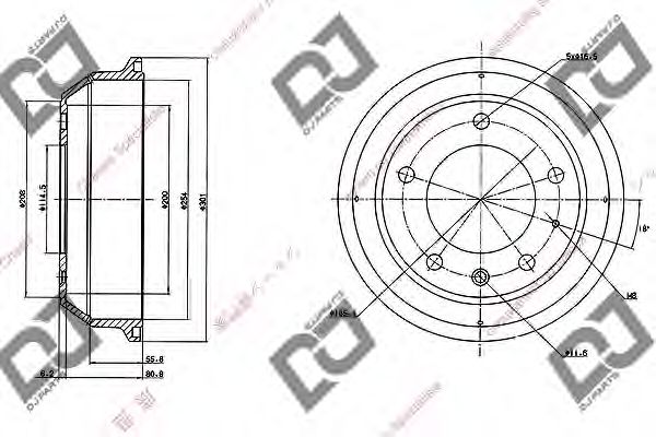 DJ PARTS BR1052 Тормозной барабан для LAND ROVER DEFENDER (Ленд ровер/лэнд ровер Дэфэндэр) DJ PARTS BR1052 Тормозной барабан для LAND ROVER DEFENDER (Ленд ровер/лэнд ровер Дэфэндэр)