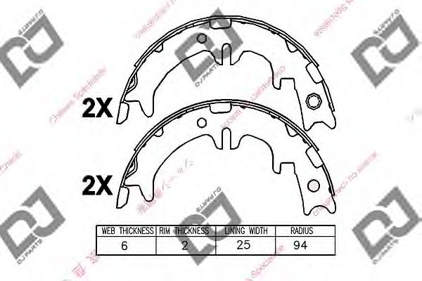 DJ PARTS BS1246 Тормозные колодоки для LEXUS LS (Лексус Лс) DJ PARTS BS1246 Тормозные колодоки для LEXUS LS (Лексус Лс)