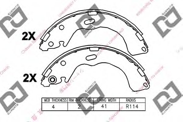 DJ PARTS BS1288 Тормозные колодоки для MAZDA (Мазда) DJ PARTS BS1288 Тормозные колодоки для MAZDA (Мазда)