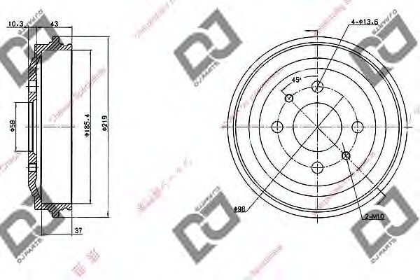 DJ PARTS BR1056 Тормозной барабан для FIAT STRADA II (Фиат Страда 2) DJ PARTS BR1056 Тормозной барабан для FIAT STRADA II (Фиат Страда 2)