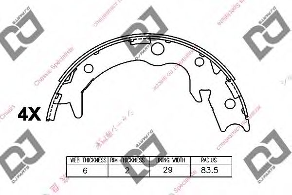 DJ PARTS BS1334 Тормозные колодоки для HONDA SHUTTLE (Хонда Шуттлэ) DJ PARTS BS1334 Тормозные колодоки для HONDA SHUTTLE (Хонда Шуттлэ)