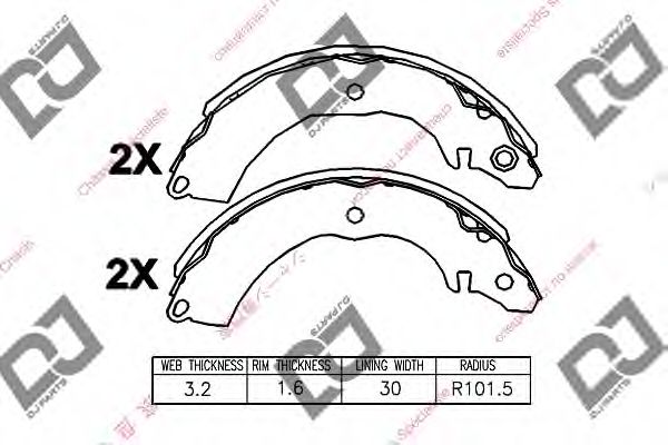 DJ PARTS BS1365 Тормозные колодоки для NISSAN CLIPPER (Ниссан Cлиппэр) DJ PARTS BS1365 Тормозные колодоки для NISSAN CLIPPER (Ниссан Cлиппэр)