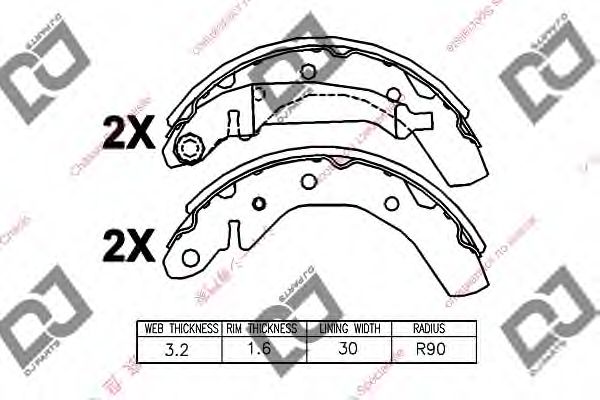DJ PARTS BS1368 Тормозные колодоки для PROTON SAGA II (Протон Сага 2) DJ PARTS BS1368 Тормозные колодоки для PROTON SAGA II (Протон Сага 2)