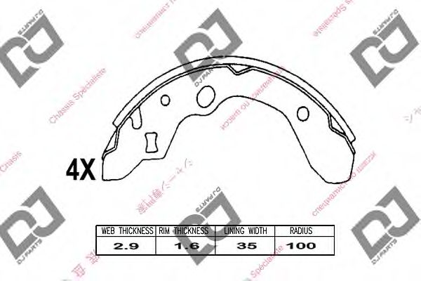 DJ PARTS BS1011 Тормозные колодоки для MAZDA (Мазда) DJ PARTS BS1011 Тормозные колодоки для MAZDA (Мазда)