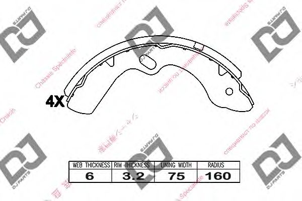 DJ PARTS BS1029 Тормозные колодоки для ISUZU ELF (Исузу Элф) DJ PARTS BS1029 Тормозные колодоки для ISUZU ELF (Исузу Элф)