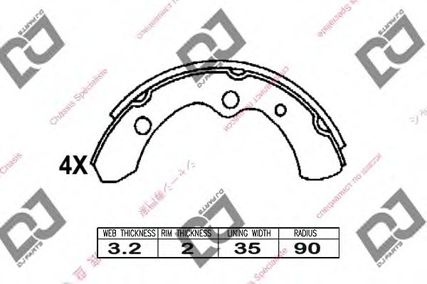 DJ PARTS BS1064 Тормозные колодоки для DAIHATSU MIRA (Дайхатсу Мира) DJ PARTS BS1064 Тормозные колодоки для DAIHATSU MIRA (Дайхатсу Мира)