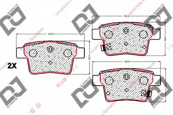 DJ PARTS BP1823 Тормозные колодки для PROTON SATRIA NEO (Протон Сатриа нэо) DJ PARTS BP1823 Тормозные колодки для PROTON SATRIA NEO (Протон Сатриа нэо)