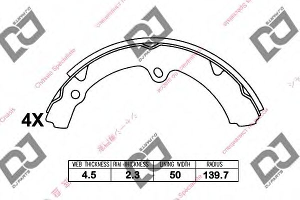 DJ PARTS BS1199 Тормозные колодоки для TOYOTA HILUX II (Тойота/тоета Хилуx 2) DJ PARTS BS1199 Тормозные колодоки для TOYOTA HILUX II (Тойота/тоета Хилуx 2)