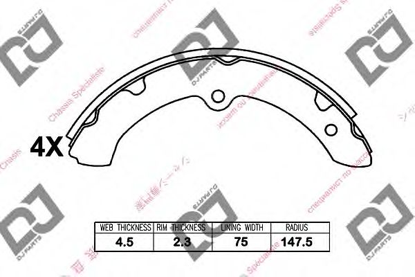 DJ PARTS BS1204 Тормозные колодоки для DAIHATSU DELTA (Дайхатсу Дэлта) DJ PARTS BS1204 Тормозные колодоки для DAIHATSU DELTA (Дайхатсу Дэлта)