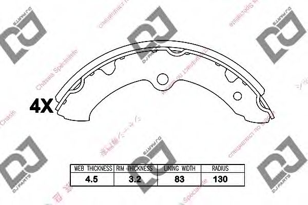 DJ PARTS BS1206 Тормозные колодоки для TOYOTA DYNA 200 (Тойота/тоета Дъна 200) DJ PARTS BS1206 Тормозные колодоки для TOYOTA DYNA 200 (Тойота/тоета Дъна 200)