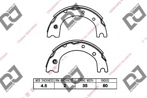 DJ PARTS BS1207 Тормозные колодоки для DAIHATSU DELTA (Дайхатсу Дэлта) DJ PARTS BS1207 Тормозные колодоки для DAIHATSU DELTA (Дайхатсу Дэлта)