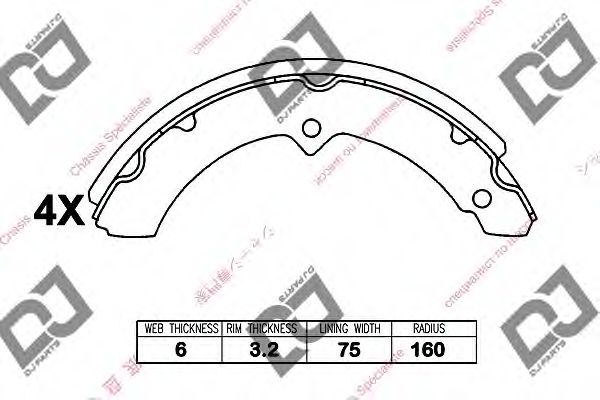 DJ PARTS BS1224 Тормозные колодоки для TOYOTA DYNA 200 (Тойота/тоета Дъна 200) DJ PARTS BS1224 Тормозные колодоки для TOYOTA DYNA 200 (Тойота/тоета Дъна 200)