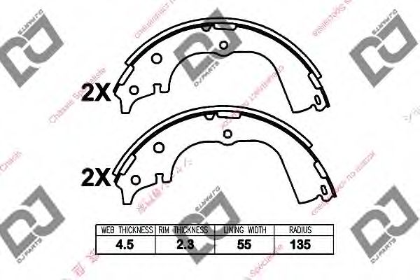 DJ PARTS BS1226 Тормозные колодоки для DAIHATSU WILDCAT/ROCKY (Дайхатсу Вилдcат/роcкъ) DJ PARTS BS1226 Тормозные колодоки для DAIHATSU WILDCAT/ROCKY (Дайхатсу Вилдcат/роcкъ)