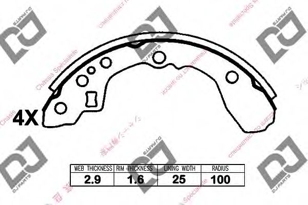 DJ PARTS BS1267 Тормозные колодоки для MAZDA 626 II (Мазда 626 2) DJ PARTS BS1267 Тормозные колодоки для MAZDA 626 II (Мазда 626 2)