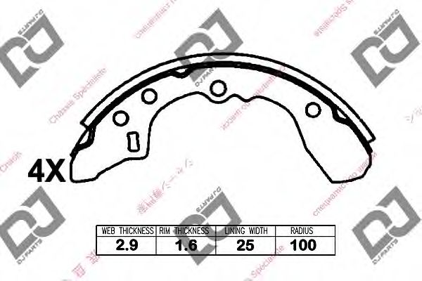 DJ PARTS BS1272 Тормозные колодоки для MAZDA GLC II (Мазда Глc 2) DJ PARTS BS1272 Тормозные колодоки для MAZDA GLC II (Мазда Глc 2)