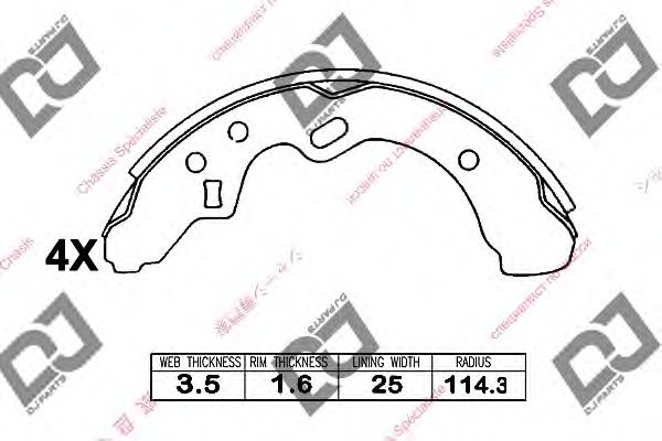 DJ PARTS BS1273 Тормозные колодоки для MAZDA (Мазда) DJ PARTS BS1273 Тормозные колодоки для MAZDA (Мазда)