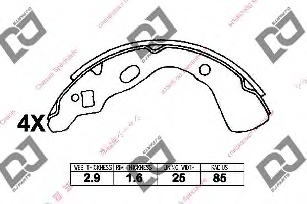 DJ PARTS BS1279 Тормозные колодоки для MAZDA (Мазда) DJ PARTS BS1279 Тормозные колодоки для MAZDA (Мазда)