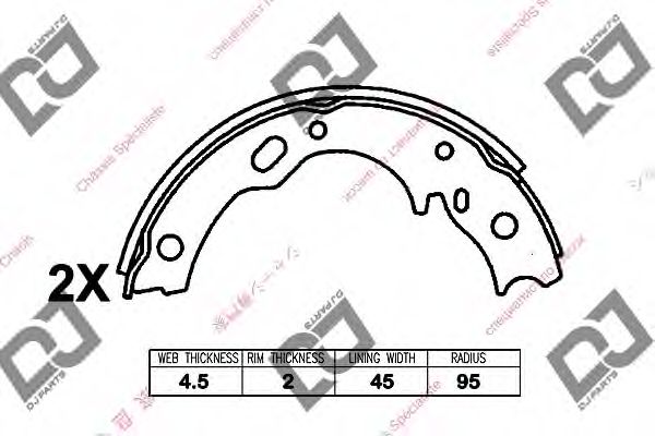 DJ PARTS BS1314 Тормозные колодоки для DAIHATSU DELTA (Дайхатсу Дэлта) DJ PARTS BS1314 Тормозные колодоки для DAIHATSU DELTA (Дайхатсу Дэлта)