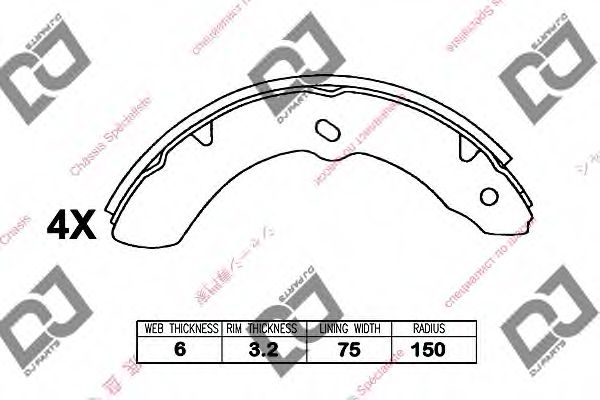 DJ PARTS BS1317 Тормозные колодоки для ISUZU ELF (Исузу Элф) DJ PARTS BS1317 Тормозные колодоки для ISUZU ELF (Исузу Элф)