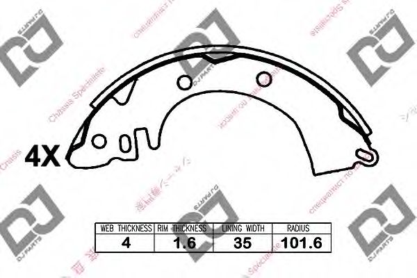 DJ PARTS BS1344 Тормозные колодоки для MITSUBISHI LANCER (Митсубиши/митсубиси Ланcэр) DJ PARTS BS1344 Тормозные колодоки для MITSUBISHI LANCER (Митсубиши/митсубиси Ланcэр)