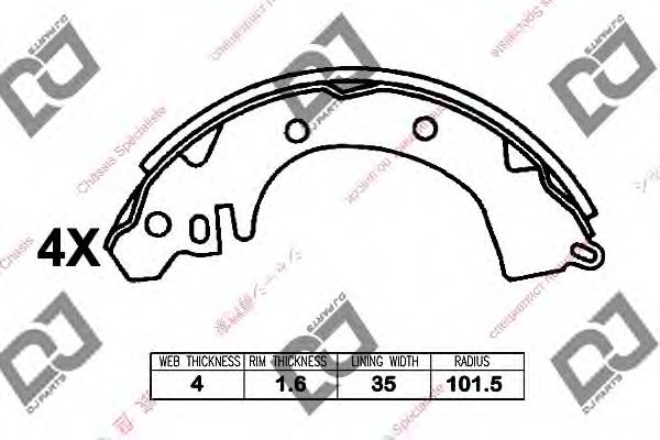 DJ PARTS BS1351 Тормозные колодоки для MITSUBISHI ETERNA III (Митсубиши/митсубиси Этэрна 3) DJ PARTS BS1351 Тормозные колодоки для MITSUBISHI ETERNA III (Митсубиши/митсубиси Этэрна 3)