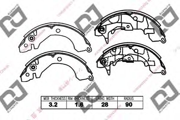 DJ PARTS BS1352 Тормозные колодоки для MITSUBISHI LANCER III (Митсубиши/митсубиси Ланcэр 3) DJ PARTS BS1352 Тормозные колодоки для MITSUBISHI LANCER III (Митсубиши/митсубиси Ланcэр 3)