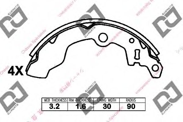 DJ PARTS BS1373 Тормозные колодоки для SUBARU (Субару) DJ PARTS BS1373 Тормозные колодоки для SUBARU (Субару)