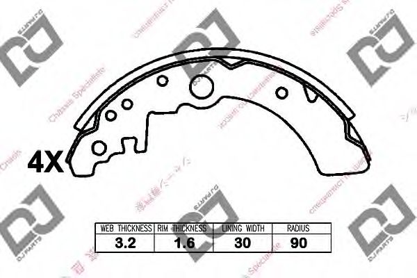 DJ PARTS BS1375 Тормозные колодоки для SUBARU (Субару) DJ PARTS BS1375 Тормозные колодоки для SUBARU (Субару)
