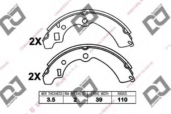 DJ PARTS BS1393 Тормозные колодоки для SUZUKI JIMNY (Сузуки Жимнъ) DJ PARTS BS1393 Тормозные колодоки для SUZUKI JIMNY (Сузуки Жимнъ)