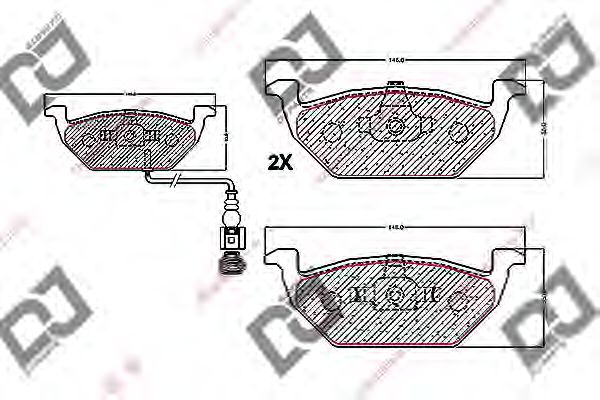 DJ PARTS BP1188 Тормозные колодки для VOLKSWAGEN BORA / JETTA V (1K5), GOLF V Variant (1K5), JETTA V (1K5), VENTO V (1K5) 1.4 TSI DJ PARTS BP1188 Тормозные колодки для VOLKSWAGEN BORA / JETTA V (1K5), GOLF V Variant (1K5), JETTA V (1K5), VENTO V (1K5) 1.4 TSI