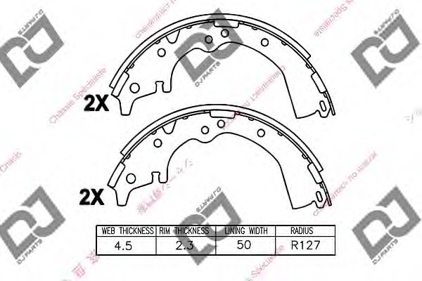 DJ PARTS BS1044 Тормозные колодоки для TOYOTA HIACE II (Тойота/тоета Хиаcэ 2) DJ PARTS BS1044 Тормозные колодоки для TOYOTA HIACE II (Тойота/тоета Хиаcэ 2)