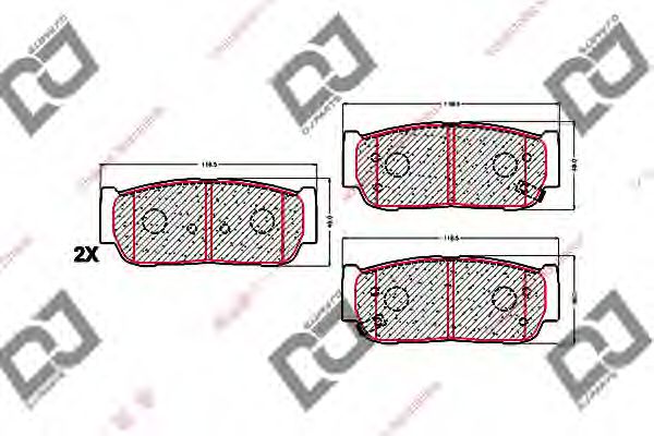 DJ PARTS BP1628 Тормозные колодки для SSANGYONG REXTON (Сан-янг/санянг Рекстон) DJ PARTS BP1628 Тормозные колодки для SSANGYONG REXTON (Сан-янг/санянг Рекстон)