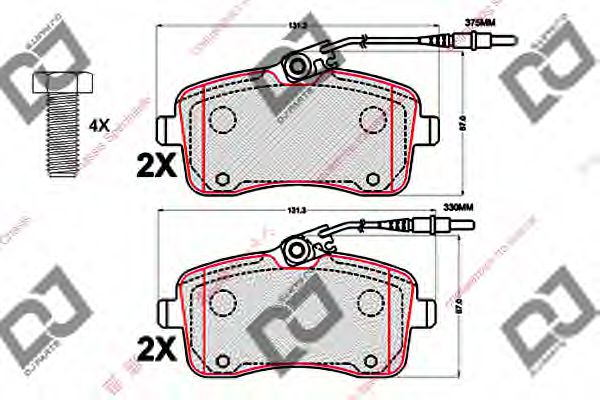 DJ PARTS BP2122 Тормозные колодки для PEUGEOT 407 (Пежо 407) DJ PARTS BP2122 Тормозные колодки для PEUGEOT 407 (Пежо 407)